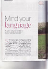 Research paper thumbnail of Wyse, P. (2012, December 7). Mind your language. Psychologies Magazine, 12, pp. 60-63.