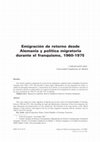 Research paper thumbnail of Emigración de retorno desde Alemania y política migratoria durante el franquismo, 1960-1975