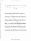 Research paper thumbnail of   The Marginalization of Aristotle’s politeia in Modern Political Thought: Aristotle and Centrality of Politics--Pt II