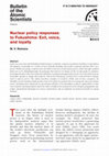 Research paper thumbnail of Nuclear policy responses to Fukushima: Exit, voice, and loyalty