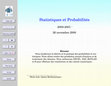 Statistiques et Probabilites Cover Page