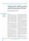 Research paper thumbnail of Valutazione della qualità nella formazione in rete