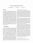 Research paper thumbnail of Privacy in Online Social Networks