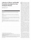 Research paper thumbnail of A review of theory and health promotion strategies for new immigrant women