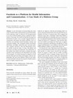 Research paper thumbnail of Facebook as a Platform for Health Information and Communication: A Case Study of a Diabetes Group