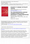 The relationship between emotional intelligence and EFL learners' achievement in reading comprehension Cover Page