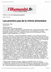 Research paper thumbnail of Les premiers pas de la chimie alimentaire