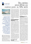 Research paper thumbnail of Des critères pour définir une "science juste" au XIXe siècle