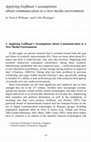 Research paper thumbnail of Applying Goffman’s Assumptions about Communication to a New Media Environment