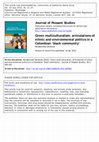 Research paper thumbnail of Green multiculturalism: articulations of ethnic and environmental politics in a Colombian ‘black community