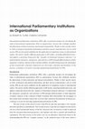 Research paper thumbnail of International Parliamentary Institutions as Organizations