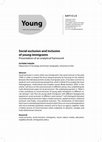 Social exclusion and inclusion of young immigrants: Presentation of an analytical framework Cover Page