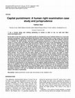 Capital punishment: A human right examination case study and jurisprudence Cover Page