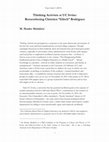 Research paper thumbnail of "'Thinking Acitivism' at UC Irvine: Remembering Christien 'Glitch' Rodriguez" in Trans-Scripts: A Journal in the Humanities and Social Sciences: 2013.