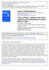 Research paper thumbnail of ‘One in infinity’: failing to learn from accidents and implications for nuclear safety in India