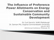 Research paper thumbnail of The Influence of Preference Power Allotments on Energy Conservation and Sustainable Community Development: an exploration of the Niagara Preference Power Program.