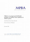 Research paper thumbnail of NIRA-3: An improved MATLAB package for finding Nash equilibria in infinite games