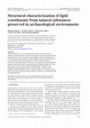 Research paper thumbnail of Structural characterization of lipid constituents from natural substances preserved in archaeological environments