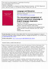 Research paper thumbnail of The Interactional Management of Claims of Insufficient Knowledge in English Language Classrooms