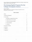 Developing English Program For the  College of Computer Science Cover Page