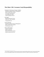 The Other CSR: Consumer Social Responsibility Cover Page