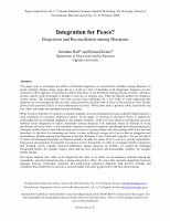 Research paper thumbnail of Integration for Peace?