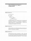 Selected Solutions for Chapter 2: Getting Started Solution to Exercise 2.2-2 Cover Page