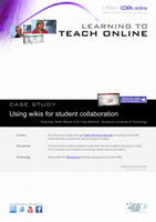 Using wikis for student collaboration - Case study Cover Page