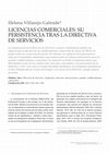 “Licencias comerciales: su persistencia tras la Directiva de Servicios” Cover Page