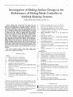 Investigation of Sliding-Surface Design on the Performance of Sliding Mode Controller in Antilock Braking Systems Cover Page