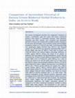 Comparison of Antioxidant Potential of  Ezenus Versus Marketed Herbal Products in  India: an In-vitro Study Cover Page