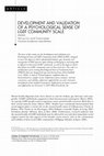 A R T I C L E DEVELOPMENT AND VALIDATION OF A PSYCHOLOGICAL SENSE OF LGBT COMMUNITY SCALE Cover Page