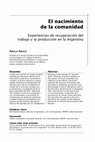 EL NACIMIENTO DE LA COMUNIDAD Cover Page