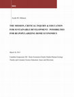 Research paper thumbnail of THE MISSION, CRITICAL INQUIRY & EDUCATION FOR SUSTAINABLE DEVELOPMENT:  POSSIBILTIES FOR RE-POPULARIZING HOME ECONOMICS