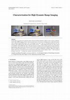 Research paper thumbnail of Characterization for high dynamic range imaging