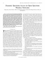 Research paper thumbnail of Dynamic spectrum access in open spectrum wireless networks