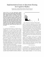 Research paper thumbnail of Implementation issues in spectrum sensing for cognitive radios