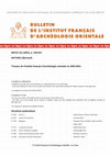 Les travaux de l’Institut français d’archéologie orientale en 2000-2001 Cover Page