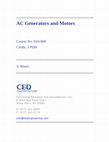 AC Generators and Motors Course No: E03-008 Credit: 3 PDH Cover Page