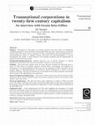 Research paper thumbnail of 2014 "Transnational Corporations in XXI Century Capitalism: An Interview with Grazia Ietto-Gillies," Critical Perspectives on International Business, Vol. 10, No. 1.  Special 10th Anniversary Issue..