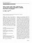 Research paper thumbnail of Effects of plant residue quality, application rate, and placement method on phosphorus availability from Sokoto rock phosphate