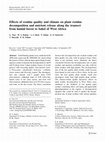 Research paper thumbnail of Effects of residue quality and climate on plant residue decomposition and nutrient release along the transect from humid forest to Sahel of West Africa