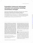 Research paper thumbnail of Postradiation lumbosacral radiculopathy with spinal root cavernomas mimicking carcinomatous meningitis