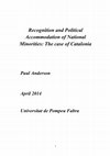 Recognition and Political Accommodation of National Minorities: The case of Catalonia Cover Page