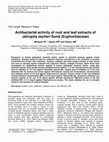 Antibacterial activity of root and leaf extracts of Jatropha zeyheri Sond (Euphorbiaceae Cover Page