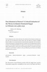 Welt des Islams: Post-Islamism in Distress? A Critical Evaluation of the Theory in Islamist-Dominated Egypt (11 February 2011-3 July 2013 Cover Page