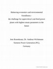 Balancing economics and environmental friendliness - the challenge for supercritical coal-fired power plants with highest steam parameters in the future Cover Page