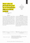 Research paper thumbnail of Nota sobre la fórmula hó pote ón en Aristóteles (Physica IV.14, 223a27) / Note on the Aristotle's formula ho pote on (Physica IV.14, 223a27)