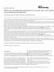 Research paper thumbnail of Effects of a preceptorship programme on turnover rate, cost, quality and professional development