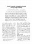 Research paper thumbnail of Evolution of Antioxidant Capacity during Storage of Selected Fruits and Vegetables